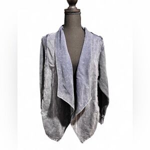 Jillian Nicole Stylish Gray Draped Open Cardigan Size 2x